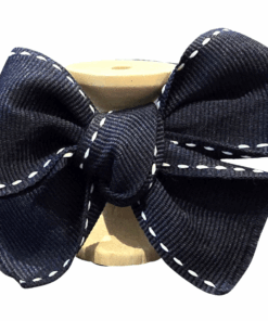 No 233 – Navy & White Saddle Stitch 38mm