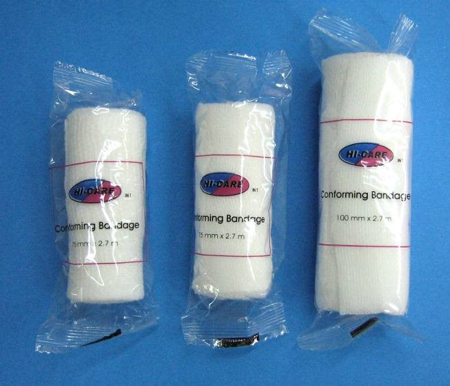 Bandage Conforming – 100mmx2.7m Hi-care (4.5m) Stretched