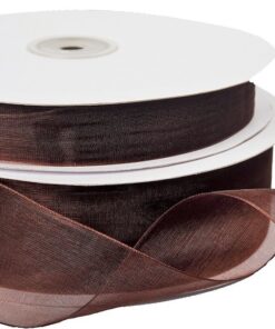 Brown Organza Ribbon 40mm x 100m