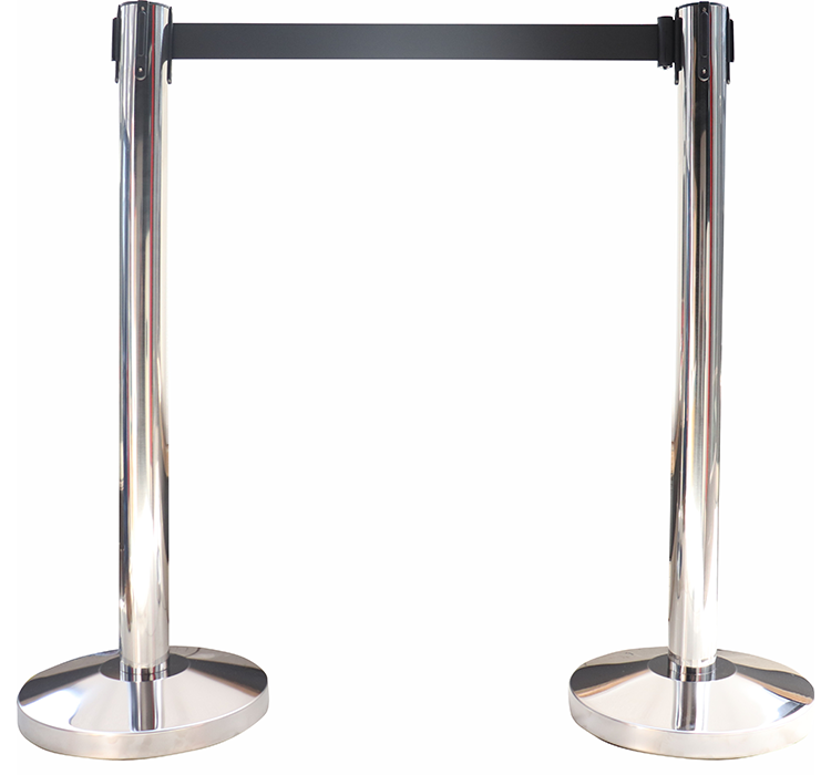 Retractable Queue Barrier with Black Belt