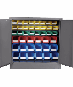 Louvre Panel & Linbin ® Storage Bin Half Size Cabinet Kit 1