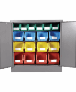 Louvre Panel & Linbin ® Storage Bin Half Size Cabinet Kit 3