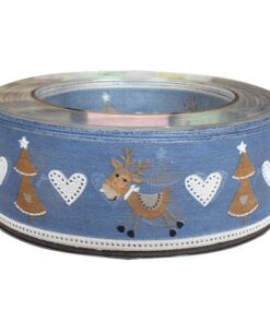 Matti Christmas Ribbon – Blue wired