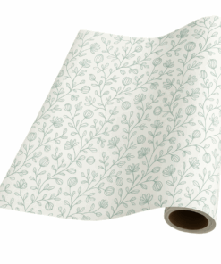Petals – Moss green on Cream – Giftwrap (50m x 50cm)