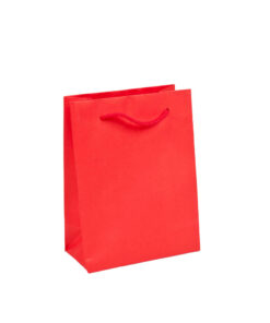 Red A5 paper carrier bag with cord handles