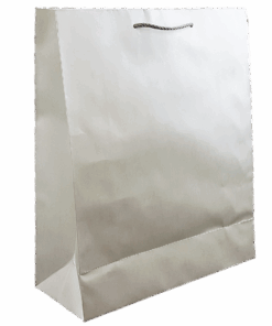 Silver Handy paper carrier bag with cord handles