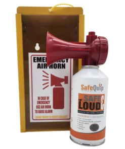 Safequip Air Horn - 135ml With Yellow Wall-Mountable Metal Case