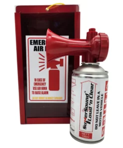 SuperSound Air Horn (135ml) With Red Wall-Mountable Metal Case