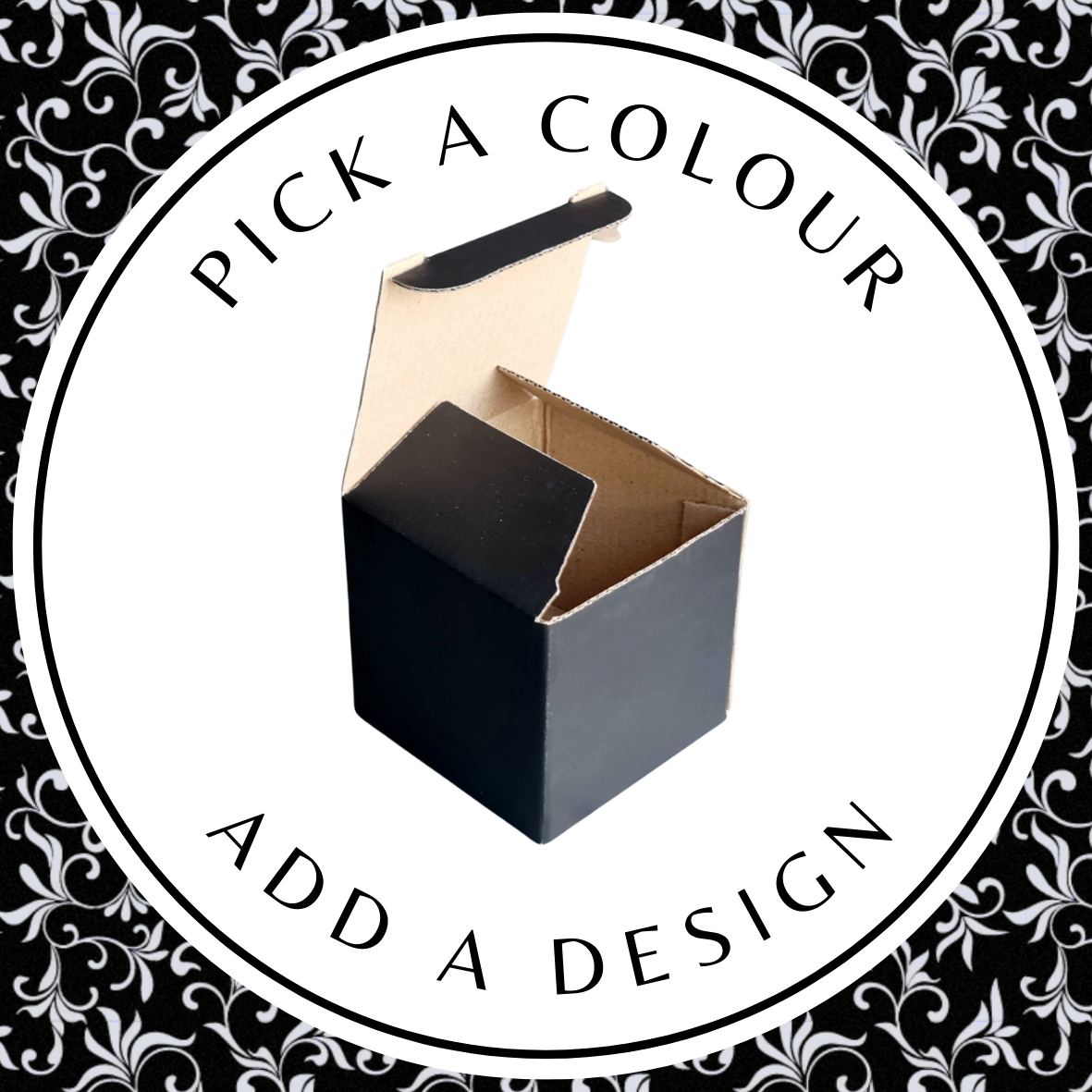 Design Cube Box (S) – Black Kraft 110 x 110 x 110mm