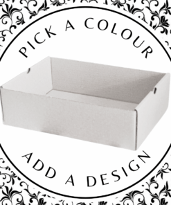 Design Hamper Tray (L) – White Kraft 350 x 240 x 90mm