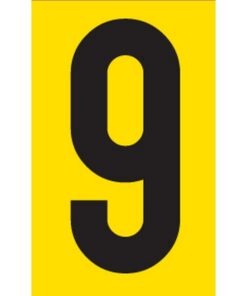 Adhesive Signs - No. 9 - Black-Yellow - 55 x 90mm - SIGNA55-9