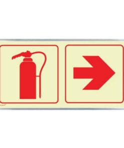 Photoluminescent Sign Frame - Fire Extinguisher Red Arrow - 380 x 190mm - SIGNP2FEA(2)