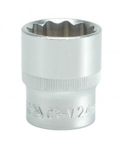 Bi-hex Socket - 12 Point - Chrome Vanadium - 1/2" Connector - Standard Length - 24mm - YT-1286