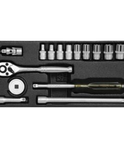 Socket Set - AS-Drive 6 Point - Chrome Vanadium - 1/4" Connector - 15 Piece - YT-14411