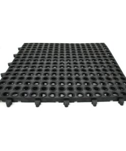 Rubber Tile - Tough Deck MK3 - Drainage and Bakkie Mat - 48 x 48 x 2 cm - Black - RUBMK3