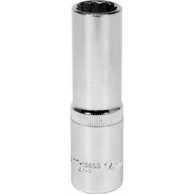 Bi-hex Deep Socket - 12 Point - Chrome Vanadium - 1/2" Connector - 76mm Length - 14mm - YT-12936