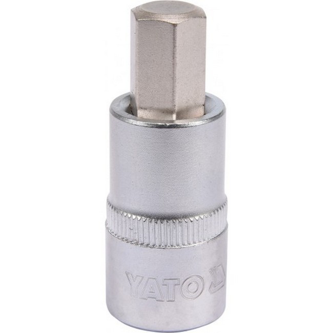 Hex Bit Socket - Chrome Vanadium - 1/2" Connector - Standard Length - HEX 12 x 50mm - YT-04386