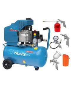 Compressor with Air Tool Kit - Belt Drive - Lubricated - 24L - 1.1kW - 1.5HP - 5 Piece - MCFRC108