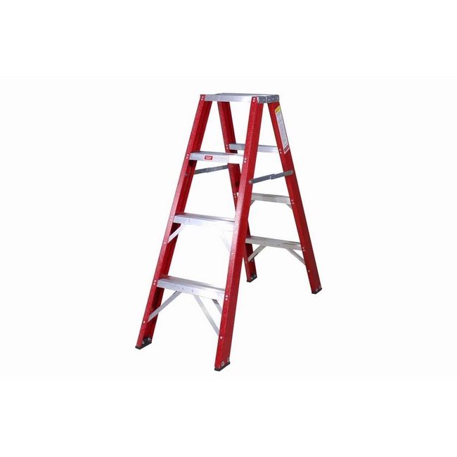Fibreglass Double Sided Ladder - Industrial A-Frame - 4 Steps - 1.2m - FGSD4