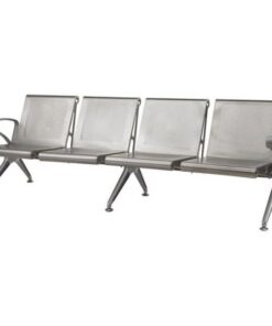 Airport Bench - Indoor and Outdoor Waiting Room Seat - Stainless Steel - Four Seater - Flat Pack - 244 x 67 x 82 cm - PF04