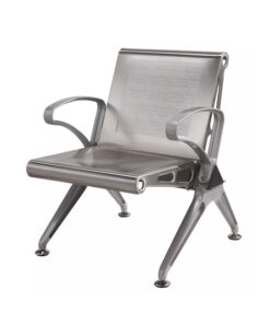 Airport Bench - Indoor and Outdoor Waiting Room Seat - Stainless Steel - Single Seat - Flat Pack - 60 x 67 x 82 cm - PF01