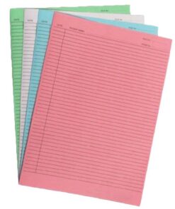 Patient Document Files Inserts - 90gsm - A4 - Colour Options - Pack of 200 - FILMEDINS