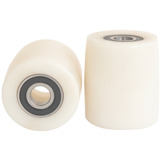 Pallet Truck Load Roller Replacement - With Bearings - Nylon - White - 80mm ? - N80