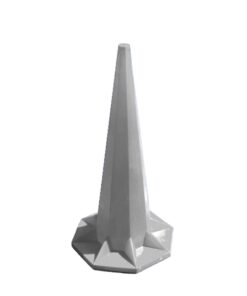 Safety Cone - Hard Plastic - Traffic Safety Barrier Cone - Jumbo - 1.8m - White - SXS047W