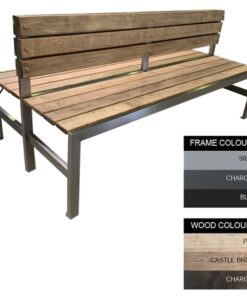 Slimline Bench - Steel and Wood - Bolt Down - 45x180x98cm - Colour Options - SLBD4642PC