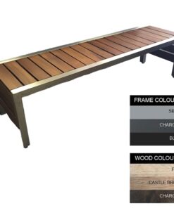 Mall Bench - Steel and Wood - Bolt Down - 45x240x51cm - Colour Options - ML4662PC