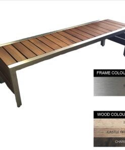 Mall Bench - Stainless Steel 304 and Wood - Bolt Down - 45x150x51cm - Colour Options - ML4232S