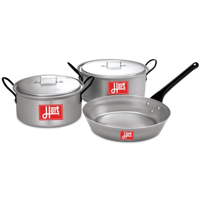 Frying Pan - Pots with Lids - Combination - 5 Piece - Hart - Z2 WSH - Aluminium - 175mm - 200mm Pots - 230mm Pan - 701189