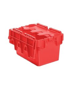 Plastic Crate - Hinged Lid - SABS Approved - 6.4L - Red - Pack of 100 - AT32182-red
