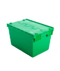 Crate - Security Container - Plastic ALC - Attached Hinged Lid - 18L - 40 x 30 x 24cm - Green - ALC-240-Green- MOQ 500