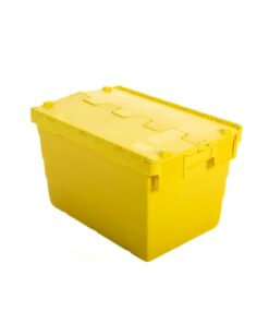 Crate - Security Container - Plastic ALC - Attached Hinged Lid - 7L - 30 x 20 x 18.4cm - Yellow - ALC-185-Yellow - MOQ 500