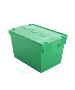 Crate - Security Container - Plastic ALC - Attached Hinged Lid - 7L - 30 x 20 x 18.4cm - Green - ALC-185-Green - MOQ 500