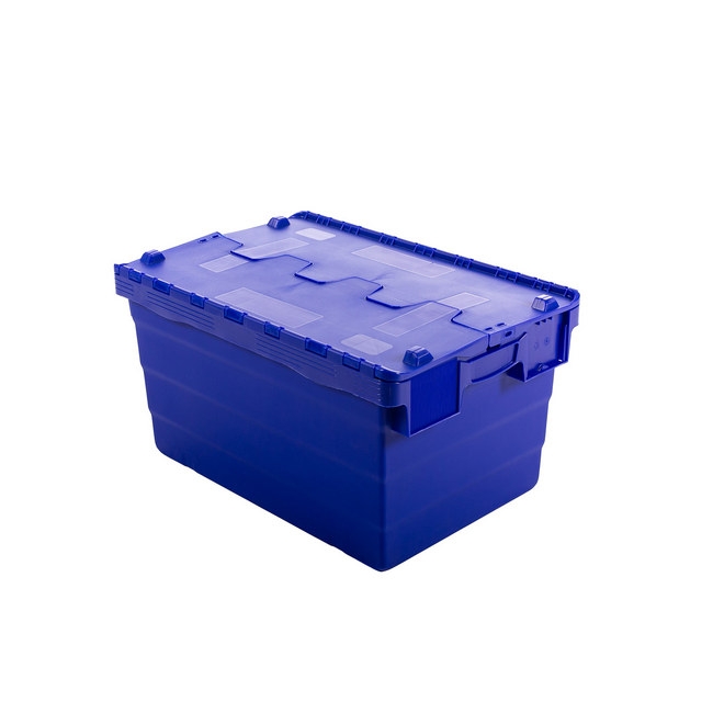 Crate - Security Container - Plastic ALC - Attached Hinged Lid - 7L - 30 x 20 x 18.4cm - Blue - ALC-185-Blue