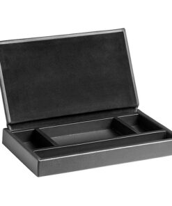 Executive Leather Desk Tidy - 25 x 15 x 4 cm - Black - LEA653BL