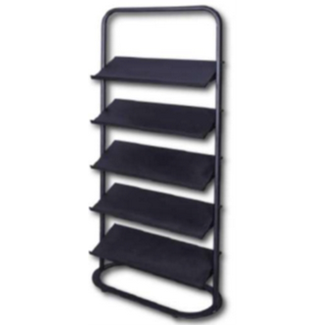 Steel Brochure Holder - Floor Standing - 5 Tilting Shelves - 87 x 41 x 194 cm - Black - 249BL
