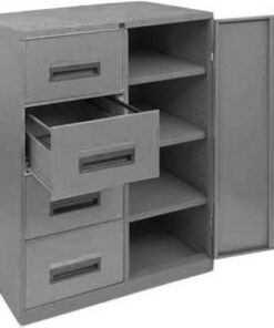 Steel Office Filing Cabinet and Cupboard - 4 Drawer File - 90 x 63 x 132 cm - FC44-grey
