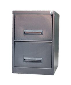 Steel Office Filing Cabinet - 2 Drawer File - Knock Down (Requires Assembly) - 71 x 47 x 63 cm - 2FC01KD-grey
