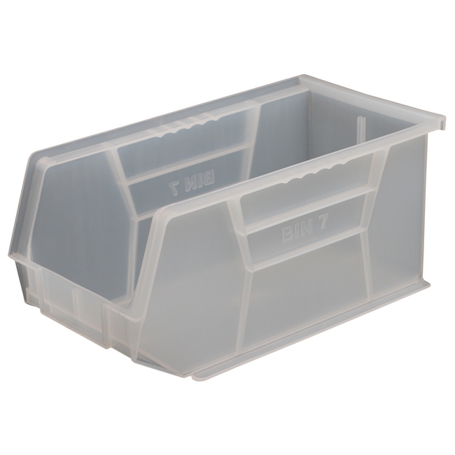 Stack & Hang Parts Storage Bin - Small Plastic Container - Size 7 - 37.5 x 21 x 18 cm - Clear - BIN-7-CLEAR