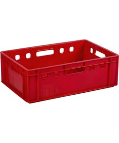 Plastic Crate - Stackable - Heavy Duty - Red - 60 x 39 x 19.7 cm