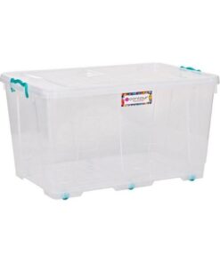 80L Clip and Lock Plastic Storage Box - Colour Options - Pack of 5