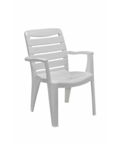 Plastic High Back Chair - Mia - White