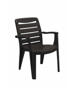 Plastic High Back Chair - Mia - Black