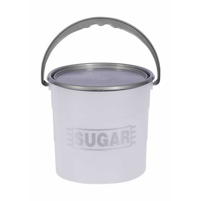 10L Plastic Bucket and Lid - Sugar - Pack of 5