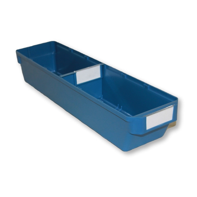 Shelf Bin - Loose Parts Warehouse Storage Container - Plastic - Bins, Dividers and Labels - Small - 500mm - Blue - Pack of 40
