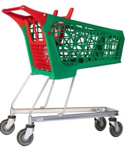 Plastic Shopping Trolley - Salsa - 95L - Red and Green