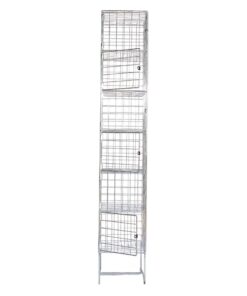 Wire Mesh Locker - Electro Plated - 6 Doors - 180 x 30 x 45cm